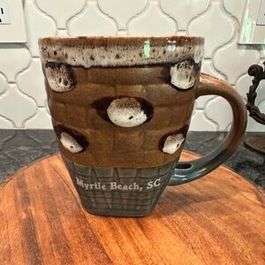 Handmade pottery Brown and Tan Myrtle Beach coffee Mug